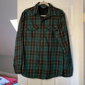 Eddie Bauer Green and yellow Plaid Shirt